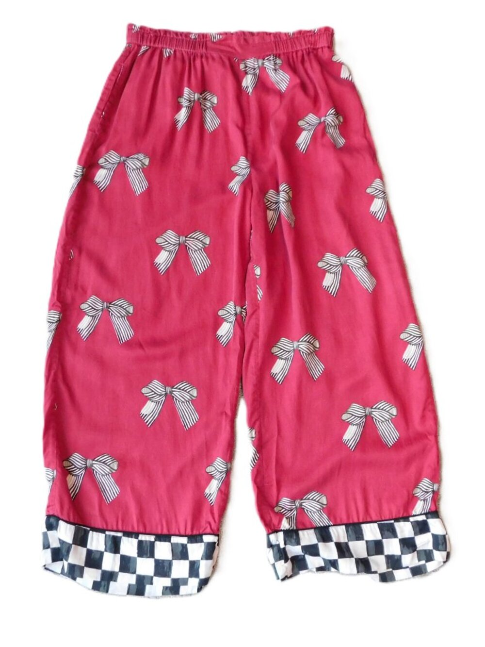 Printfresh x MacKenzie-Childs Eco Satin Soho Pajama Bottoms in Bows | GUC | S